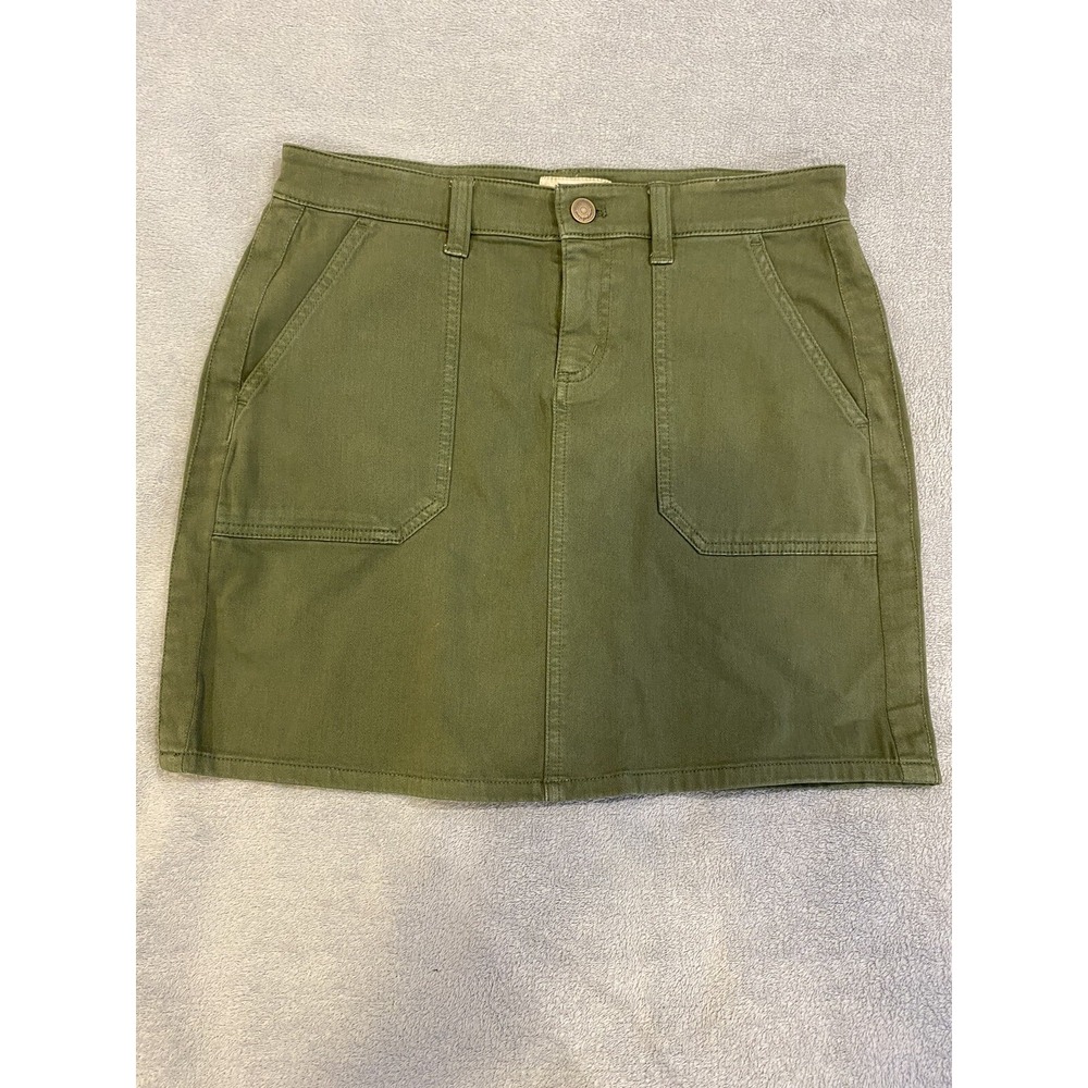 Vineyard Vines Jean Skirt Womens Size 2 Green Denim Pockets Zipper